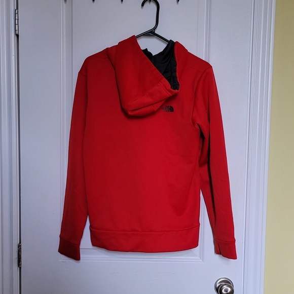 North Face hoodie hooded sweatshirt outdoor shirt top red black logo men's - Picture 2 of 13